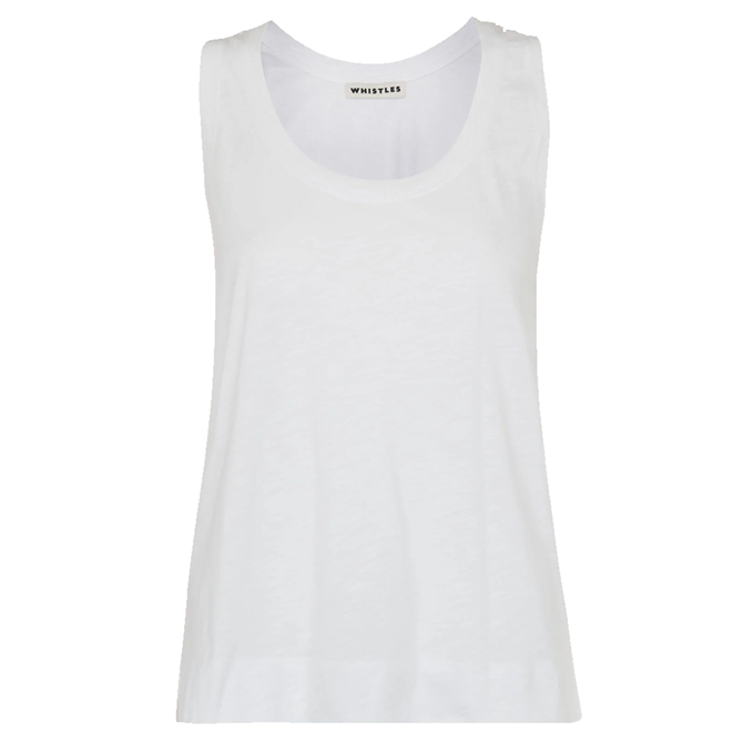 Whistles White Sustainable Easy Basic Vest Top